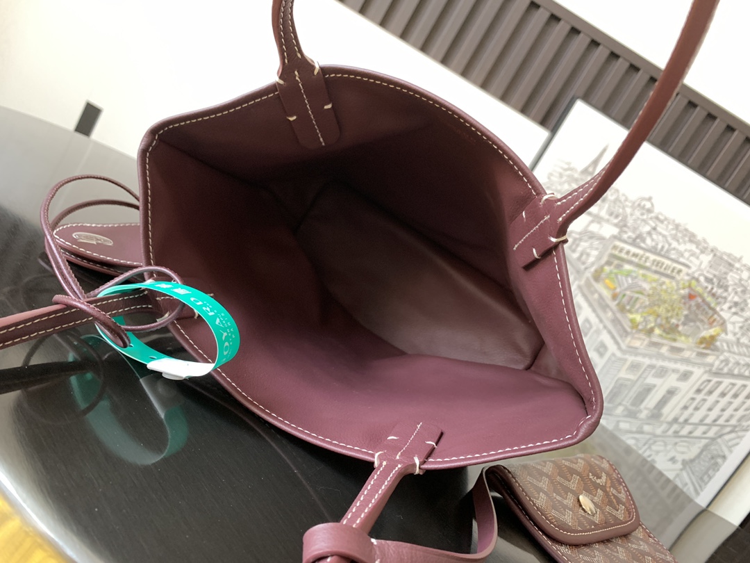 Anjou Mini Reversible Tote Bag In Burgundy